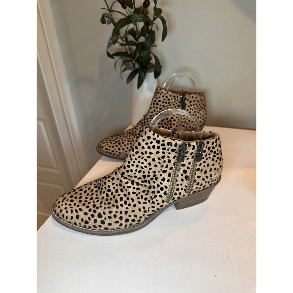 Blowfish Malibu Cheetah Animal Print Vegan Leather Ankle Booties Womens Size 9